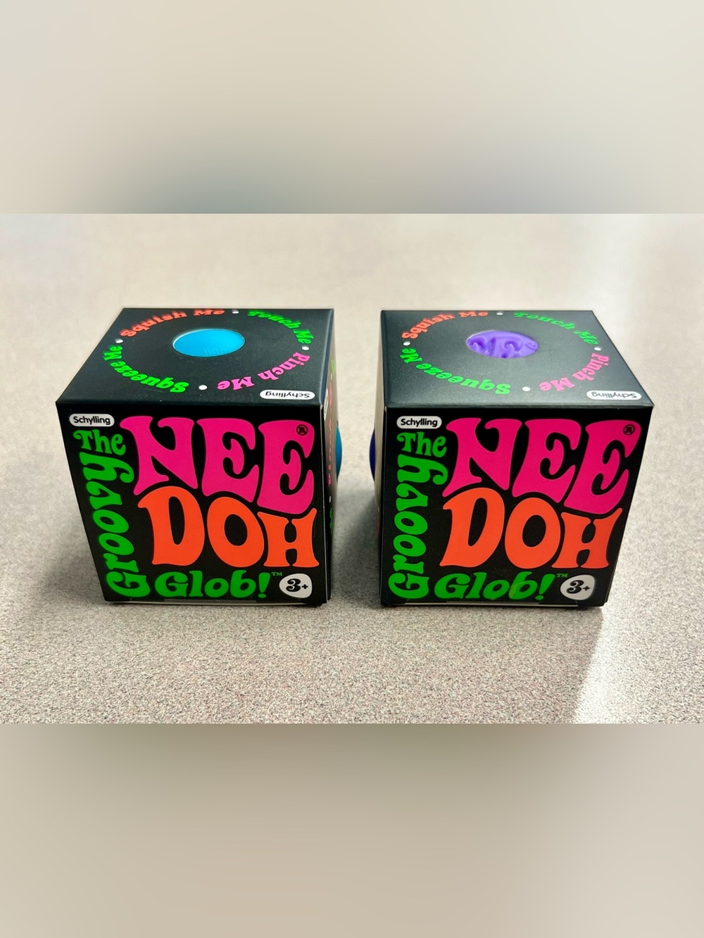 Schylling The NeeDoh Groovy Glob Stress Ball - Blue and Purple (Set of 2)